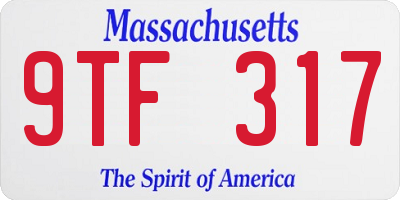 MA license plate 9TF317