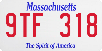 MA license plate 9TF318