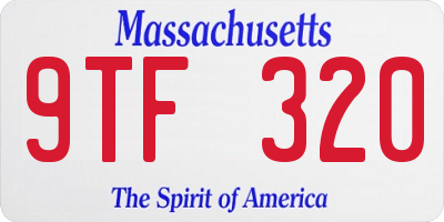 MA license plate 9TF320