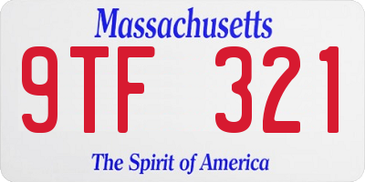 MA license plate 9TF321