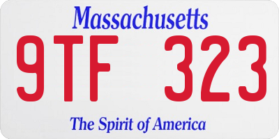 MA license plate 9TF323