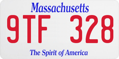 MA license plate 9TF328