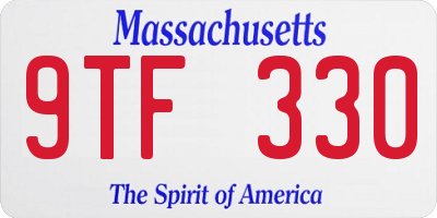 MA license plate 9TF330