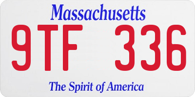 MA license plate 9TF336