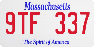 MA license plate 9TF337