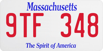 MA license plate 9TF348