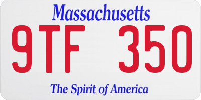 MA license plate 9TF350