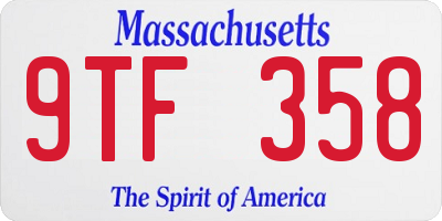 MA license plate 9TF358