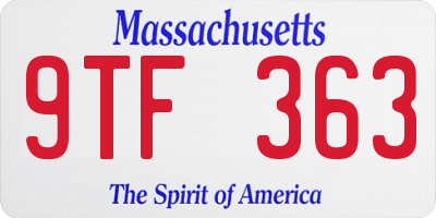 MA license plate 9TF363