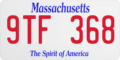 MA license plate 9TF368