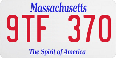 MA license plate 9TF370