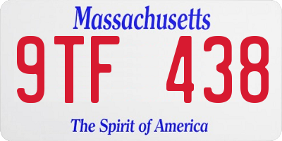 MA license plate 9TF438