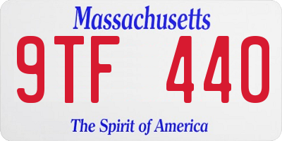 MA license plate 9TF440