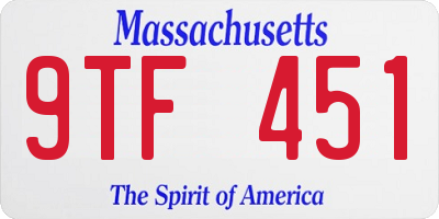 MA license plate 9TF451