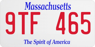 MA license plate 9TF465