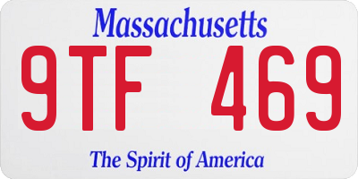 MA license plate 9TF469