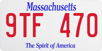 MA license plate 9TF470