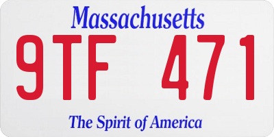 MA license plate 9TF471