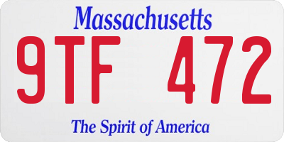 MA license plate 9TF472