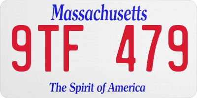 MA license plate 9TF479