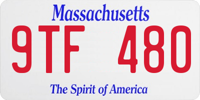 MA license plate 9TF480