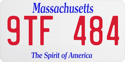 MA license plate 9TF484