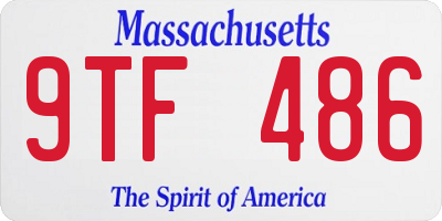 MA license plate 9TF486
