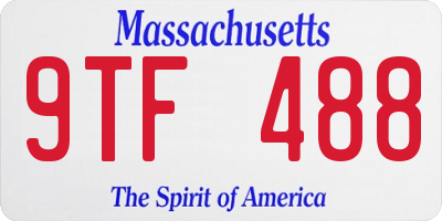MA license plate 9TF488