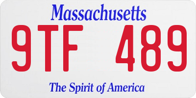 MA license plate 9TF489