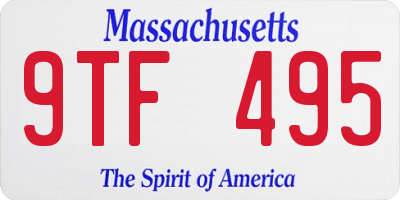 MA license plate 9TF495