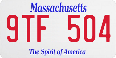 MA license plate 9TF504