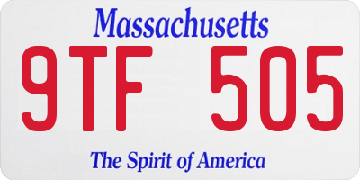 MA license plate 9TF505