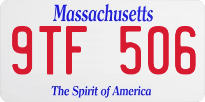 MA license plate 9TF506