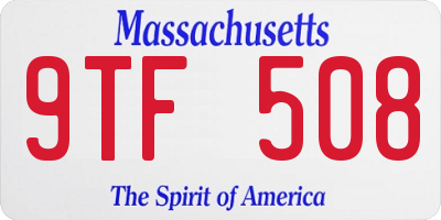 MA license plate 9TF508