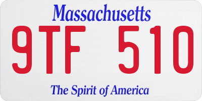 MA license plate 9TF510