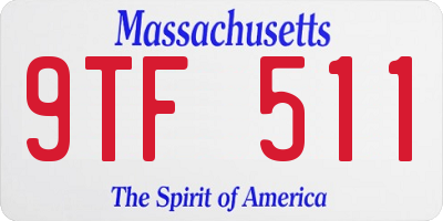 MA license plate 9TF511