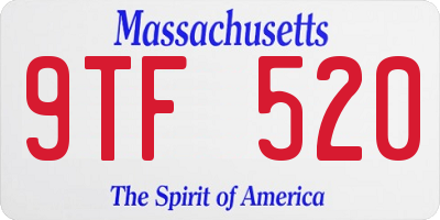 MA license plate 9TF520
