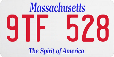 MA license plate 9TF528