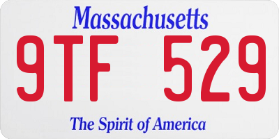 MA license plate 9TF529