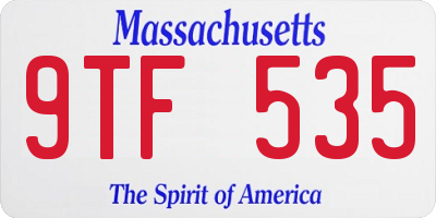 MA license plate 9TF535