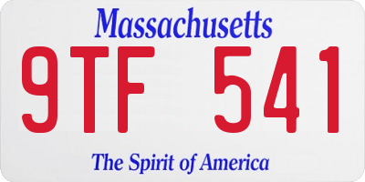 MA license plate 9TF541