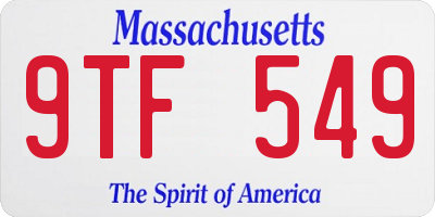 MA license plate 9TF549