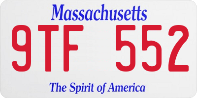 MA license plate 9TF552