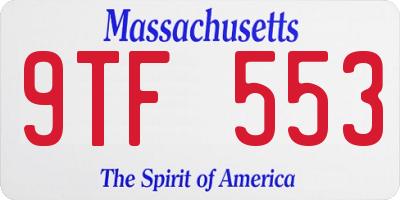 MA license plate 9TF553
