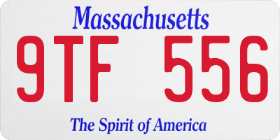 MA license plate 9TF556