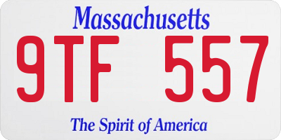 MA license plate 9TF557