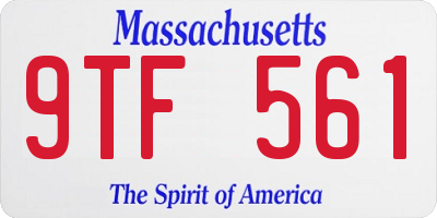 MA license plate 9TF561