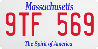 MA license plate 9TF569