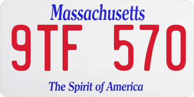 MA license plate 9TF570