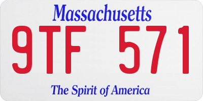 MA license plate 9TF571